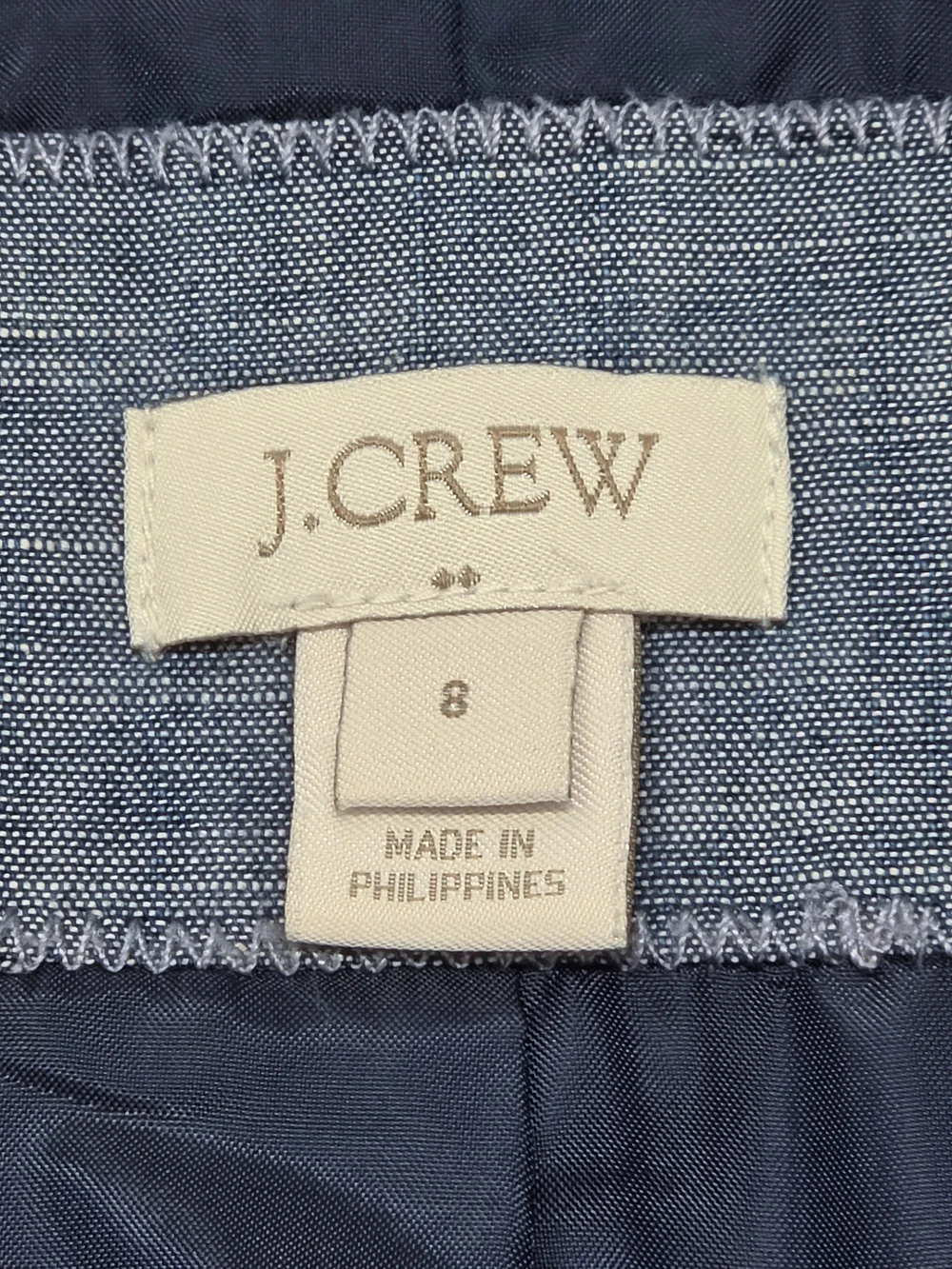 J.Crew Blue Chambray Cotton 2 Button Blazer Jacket Women's Size 8